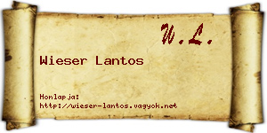 Wieser Lantos névjegykártya